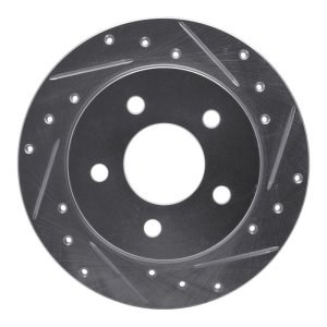 Ford Mustang Brake Rotor (1) - Rear Right - R1 Concepts - Drilled & Slotted - Silver - `94-`04 Ford Mustang Brake Rotor (1) - Rear Right - R1 Concepts - Drilled & Slotted - Silver - `94-`04